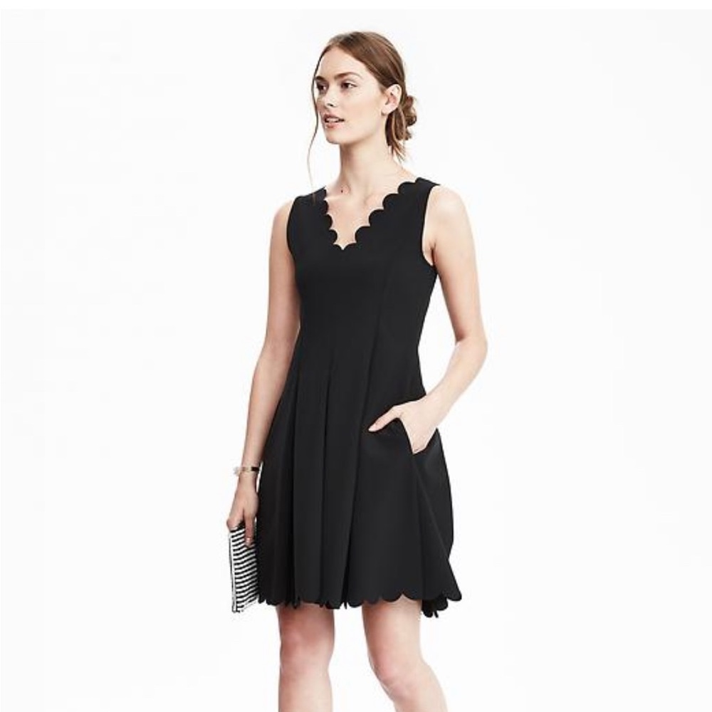 Banana Republic scallop neckline dress